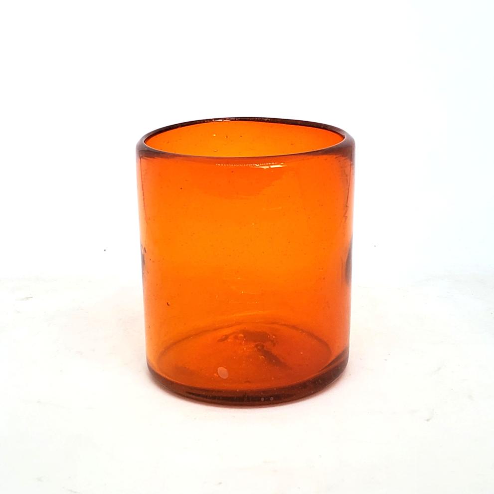 Vasos de Vidrio Soplado / Vasos chicos 9 oz color Naranja Slido (set de 6) / stos artesanales vasos le darn un toque colorido a su bebida favorita.
